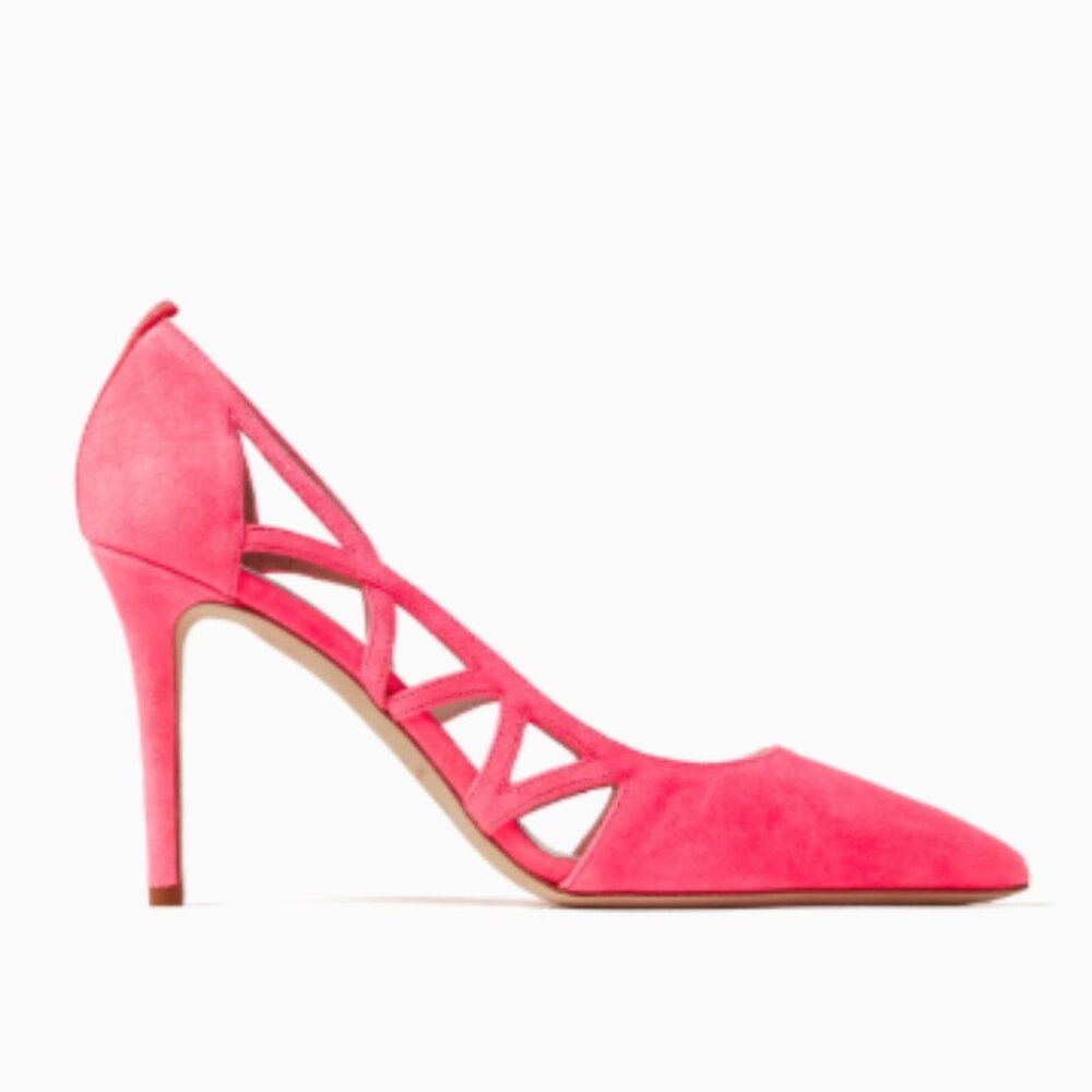 NIB SJP by Sarah J Parker Regents Caroling Suede Cutout Pumps Pink EU 39 US 8.5